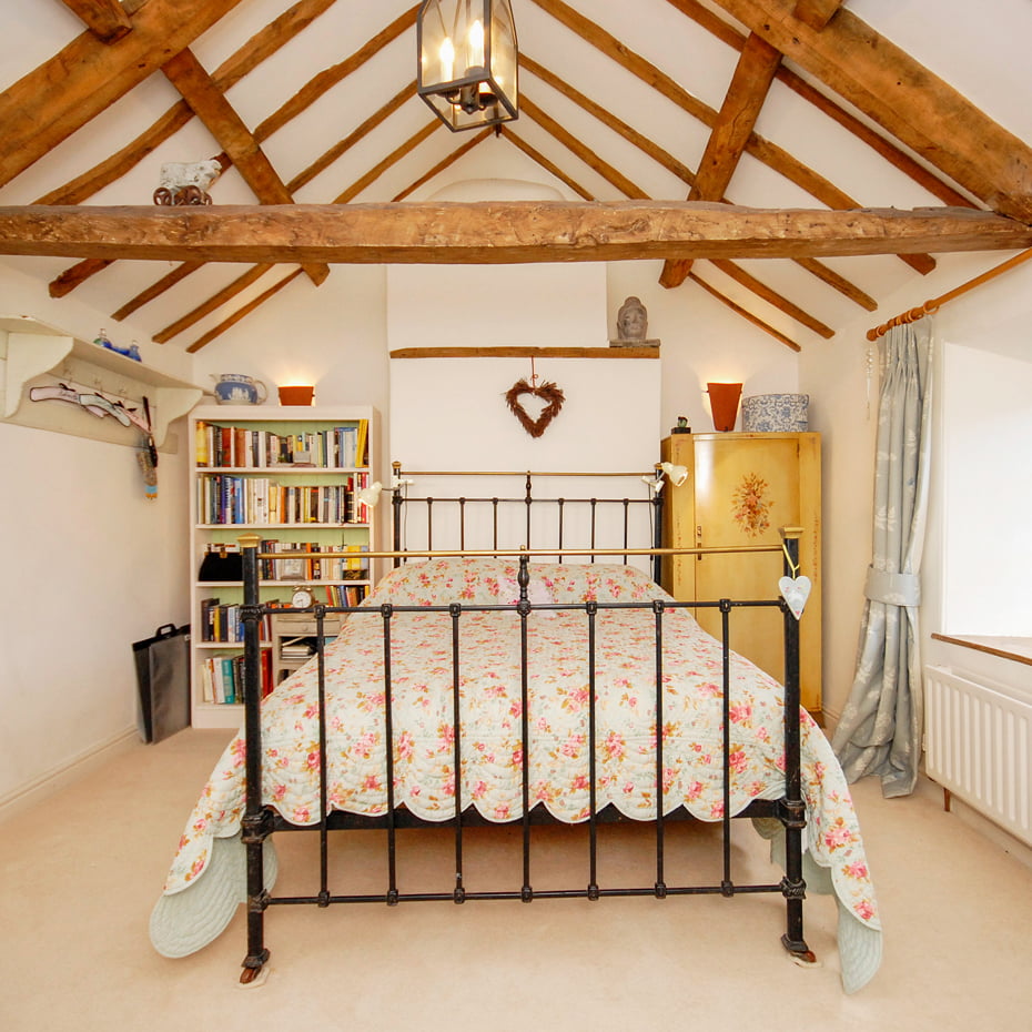 a warm main bedroom