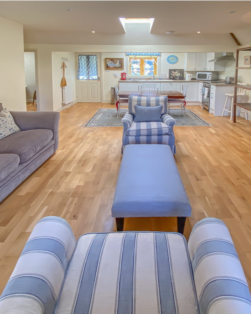 a large open plan kitchen living and dinning room
